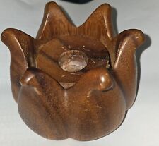 Vintage 1960s Monkey Pod Lotus Flower Candleholder by Hibiscus / Philippines  picture