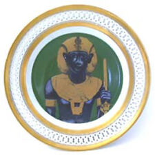 RARE Bing & Grondahl (Egypt) Pharaoh in Battle- Gold Leaf Plate 8 1/2 in DENMARK picture