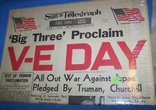 V-E DAY 5-8, 1945 BiG Three Prolaim-Pittsburg Sun Telegram NEW NEW picture