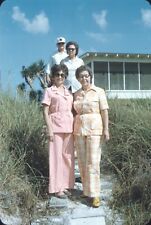 1975 Older Women Older Man Portrait Beach 70s Vintage 35mm Slide picture