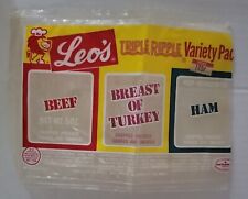 LEO'S TRIPLE RIPPLE VARIETY PACK - BEEF TURKEY & HAM Vintage food  Plastic wrap  picture