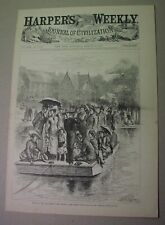 1878: OCEAN GROVE engraving - Jersey shore ferry; Monmouth County Methodist camp picture