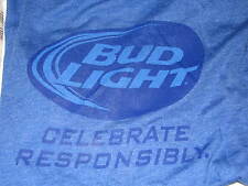 NEW Blue Bud Light Budweiser T shirt XL Beer Mens XLarge Celebrate Responsibly  picture