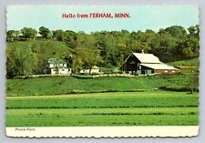 Hello From Perham Minnesota Prairie Farm Vintage Unposted Postcard picture