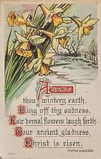 Vintage Postcard C.1913 Religious Christ Is Risen Thomas Blackburn Flowers Path picture