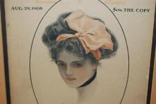 HARRISON FISHER - COVER OF THE SATURDAY EVENING POST 1908 , VERY DEMURE picture