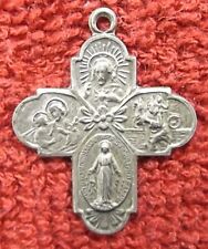 Vintage HMH Sterling 4 Way Cross I'm a Catholic Please Call A Priest picture
