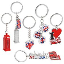 6 Pcs England UK London Keychains, British Souvenir Gift, Metal Key Rings picture