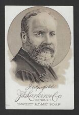 c1880's H603 Larkin Trade Card - Sweet Home Soap Presidents - James Garfield picture