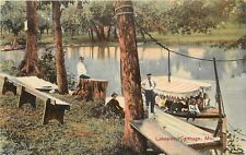 c1909 Postcard; Carthage MO Steam Launch Pleasure Boat at Lakeside, Posted picture