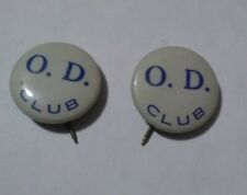 Antique O D old Dartmouth Club celluloid pin/button MA New Bedford Bastian Bros picture