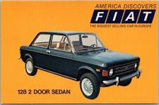 1975 FIAT 128 2-Door Sedan Car Automobile Advertising Postcard Blue Car / Europe picture