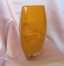 VINTAGE HANDMADE ART YELLOW CRYSTAL GLASS VASE picture