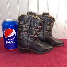 Vtg Acme Parent’s Black Leather Childrens Western Cowboy Boots Shoe Size 4 1/2”? picture