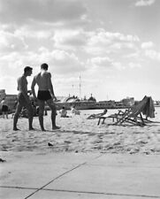 Bathers on the Beach at Coney Island, NY 1950 Photo picture
