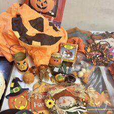 Vintage Halloween Jack O Lantern Pumpkin Inflatable Blow Up Decor Lot Figurines picture