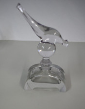 Vintage 6.5” All Crystal Perfume Bottle Large Figural  Bird Stopper picture