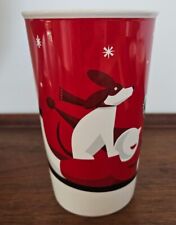 2011 Starbucks Holiday Christmas Boy Dog & Sled Coffee Cup Mug w logo 16 Oz picture