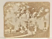 ORIGINAL 1890s Large Format Photo Of Massive Estate Having Hunting Party picture