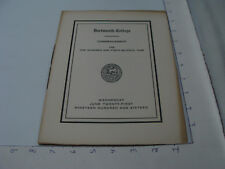 original DARTMOUTH COLLEGE -- 1916 -- COMMENCEMENT program booklet, I SHOW ALL picture