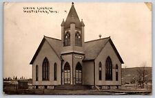 Hustisford Wisconsin~Union Church~c1910 RPPC picture
