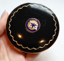 UNUSED Vintage Stratton Compact S.S. United States Ocean Liner Enamel Top w Puff picture