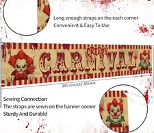 Halloween Circus Clown Carnival 9ft Porch Banner With 32ft Bunting Flags picture
