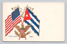 FLAG United States & Cuba Allies Flags c1902 UDB Postcard 4 picture