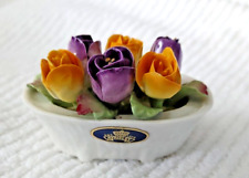 Vintage Aynsley Hand Modelled Painted February Crocus Yellow Purple picture