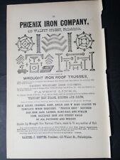 1876 original print ad PHOENIX IRON COMPANY Samuel Reeves Pres. Philadelphia PA picture