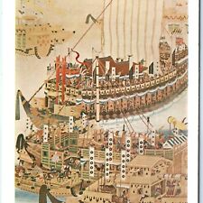 c1940s Japanese Warships Painting Tenhiro Ota Postcard Fine Arts Exhibition A59 picture