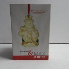 Ivory and Gold Holly Collection Musical Snowman Ornament madison & Max at home picture