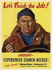 1944 Merchant Marine Let's Finish the Job-  World War II Poster - 24x32 picture