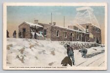 Postcard Summit Of Pikes Peak Snow Scene In Summer Time Colorado picture