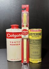 Vintage NEW Sealed Colgate Toothbrush Colgate Tooth Powder, Listerine Antiseptic picture