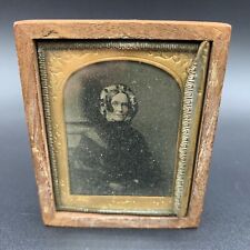 19th C. AMBROTYPE Early Image on Transparent Glass Plate w/ Black Backing 1850's picture