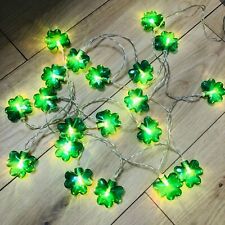 St Patrick's Day Irish Shamrock LED Light String Festival Holiday Decor Battery picture