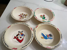 Vintage Kellogg’s Cereal Bowls 1995 Complete Set Of 4- Show Some Wear picture