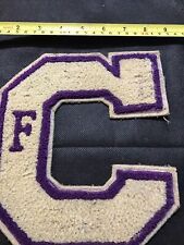 Antique Varsity Letter C Purple And Gray(1930) Signed On Back Rare picture