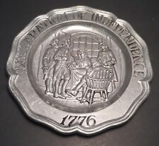 Declaration of Independence 1776 Pewter Wall Hanging Plate Sexton 1973 USA Nice picture