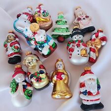 VTG 1990s G & D 12-Count Blown Glass Figurine Christmas Tree Ornaments w Box  picture