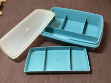 Vintage Tupperware Stow N Go Blue Craft Sewing First Aid Tackle Jewelry Box 767 picture