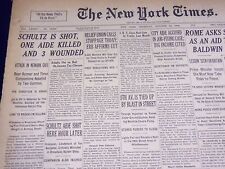 1935 OCTOBER 24 NEW YORK TIMES - SCHULTZ IS SHOT, ONE AIDE KILLED - NT 1927 picture