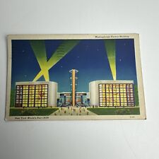 New York City~Westinghouse Electric Building @ Night~1939 Linen Postcard picture