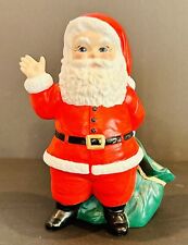 Vintage Santa Claus Candy Holder Planter Duncan Hand Painted Ceramic Mold picture