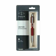 Parker Vector Standard Chrome Trim Ball Pen Red Body picture