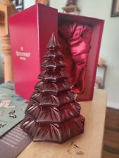 Waterford Original Lead Crystal Red Sculpted Christmas/Evergreen Tree 6.5”tall picture