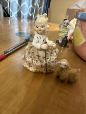 Vintage Japan Hand Painted Little Girl Mary And Her Lamb picture