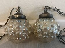 Vintage Mid Century Bubble Glass Ball Swag Hanging Lights Pendant 50’s picture