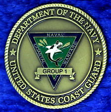 USN USCG Harbor Defense Command Unit III Coastal Warfare Grp1 Challenge Coin PT9 picture